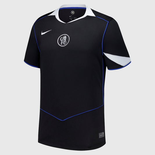 Chelsea 25/26 Third black jersey with Nike swoosh and crest