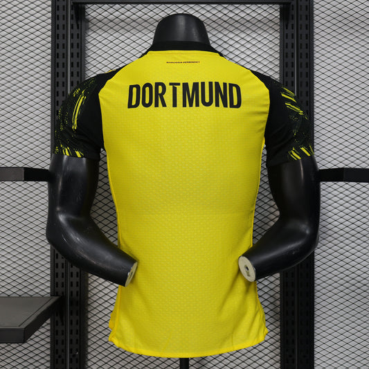 Back of Borussia Dortmund 25/26 player home jersey in yellow and black