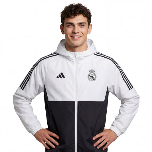 Windjacke Real Madrid 24/25 - Schwarz Weiß 